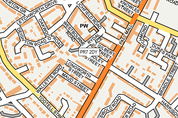 PR7 2DY map - OS OpenMap – Local (Ordnance Survey)