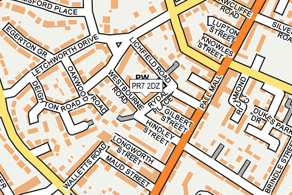 PR7 2DZ map - OS OpenMap – Local (Ordnance Survey)