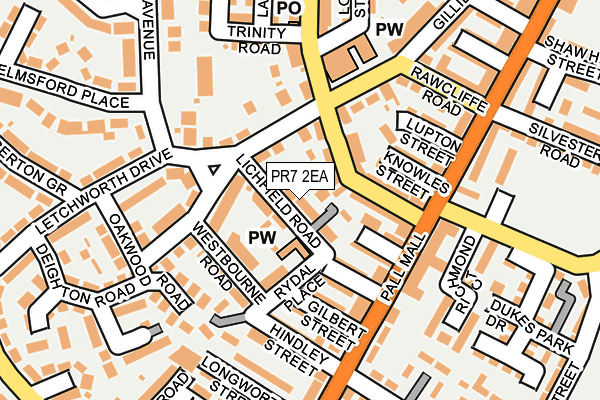 PR7 2EA map - OS OpenMap – Local (Ordnance Survey)