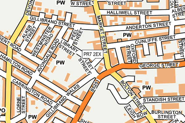 PR7 2EX map - OS OpenMap – Local (Ordnance Survey)