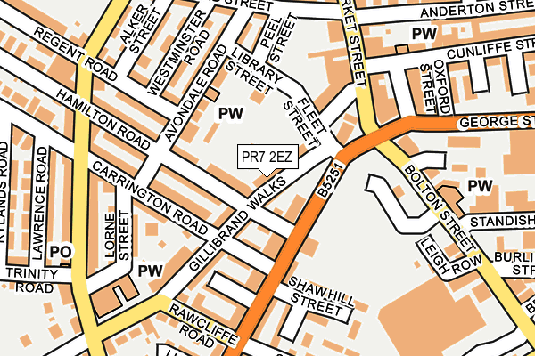 PR7 2EZ map - OS OpenMap – Local (Ordnance Survey)