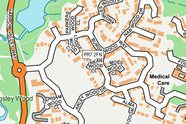 PR7 2FN map - OS OpenMap – Local (Ordnance Survey)