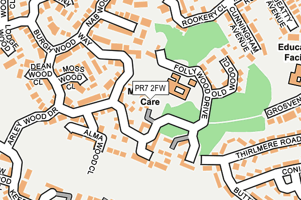 PR7 2FW map - OS OpenMap – Local (Ordnance Survey)