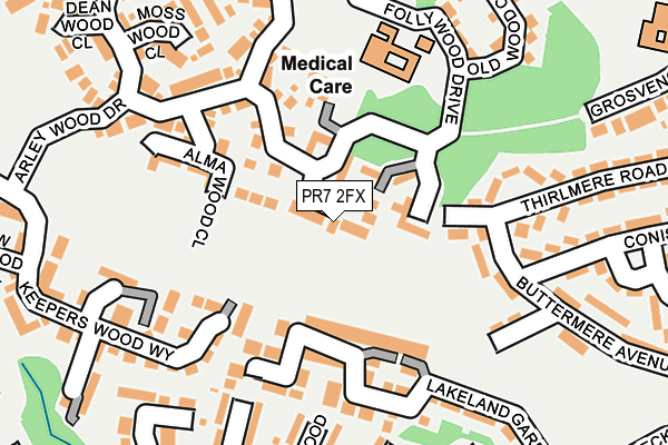 PR7 2FX map - OS OpenMap – Local (Ordnance Survey)