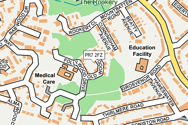 PR7 2FZ map - OS OpenMap – Local (Ordnance Survey)