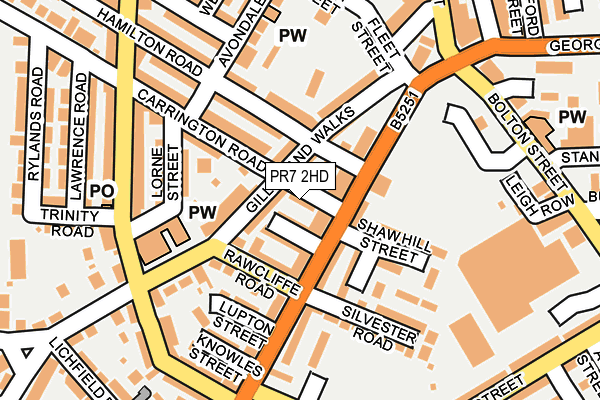 PR7 2HD map - OS OpenMap – Local (Ordnance Survey)