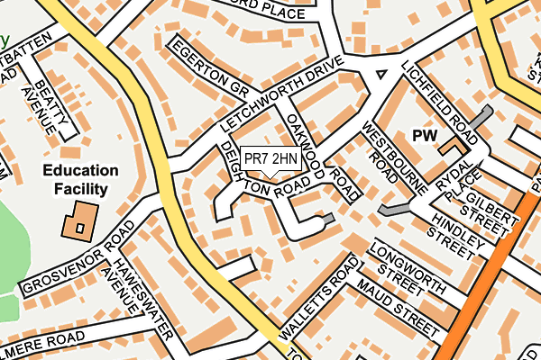 PR7 2HN map - OS OpenMap – Local (Ordnance Survey)