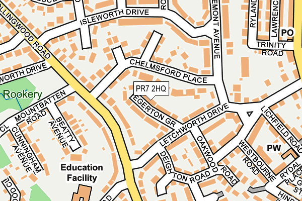 PR7 2HQ map - OS OpenMap – Local (Ordnance Survey)