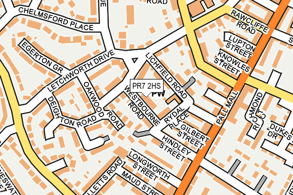 PR7 2HS map - OS OpenMap – Local (Ordnance Survey)