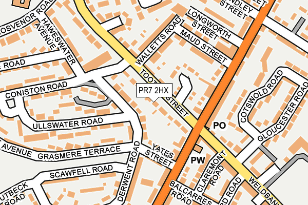 PR7 2HX map - OS OpenMap – Local (Ordnance Survey)