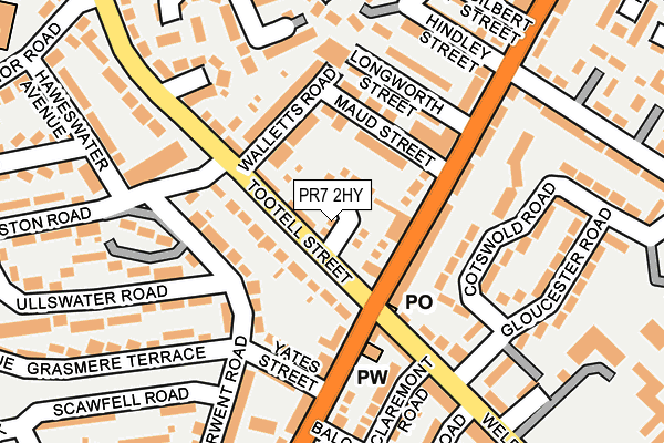 PR7 2HY map - OS OpenMap – Local (Ordnance Survey)