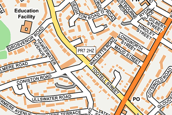 PR7 2HZ map - OS OpenMap – Local (Ordnance Survey)