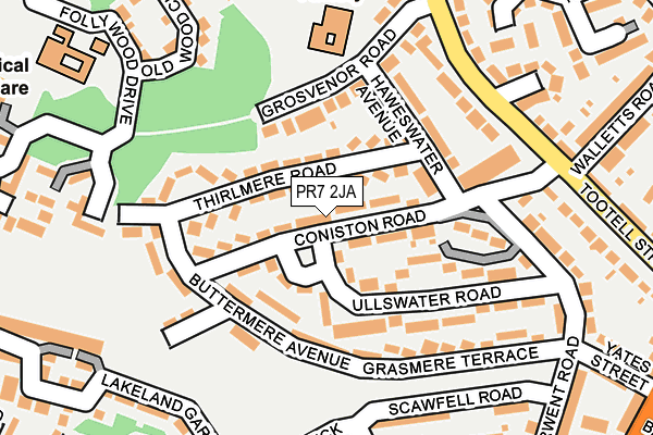 PR7 2JA map - OS OpenMap – Local (Ordnance Survey)