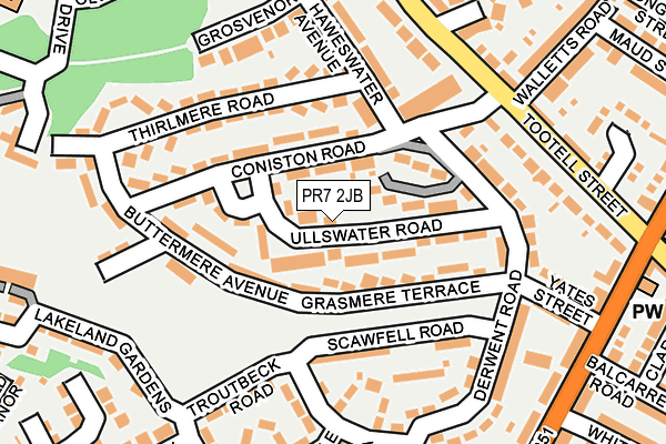 PR7 2JB map - OS OpenMap – Local (Ordnance Survey)