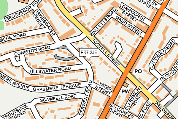 PR7 2JE map - OS OpenMap – Local (Ordnance Survey)