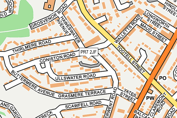 PR7 2JF map - OS OpenMap – Local (Ordnance Survey)