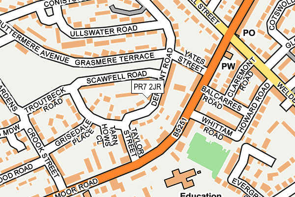 PR7 2JR map - OS OpenMap – Local (Ordnance Survey)