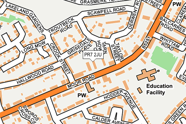 PR7 2JU map - OS OpenMap – Local (Ordnance Survey)