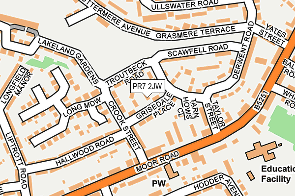 PR7 2JW map - OS OpenMap – Local (Ordnance Survey)