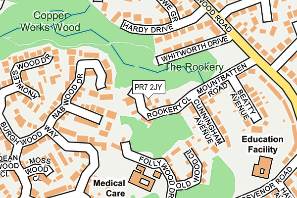 PR7 2JY map - OS OpenMap – Local (Ordnance Survey)