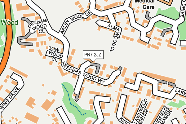 PR7 2JZ map - OS OpenMap – Local (Ordnance Survey)