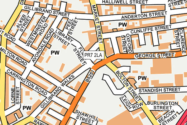 PR7 2LA map - OS OpenMap – Local (Ordnance Survey)