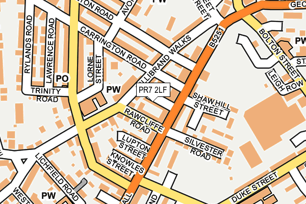 PR7 2LF map - OS OpenMap – Local (Ordnance Survey)