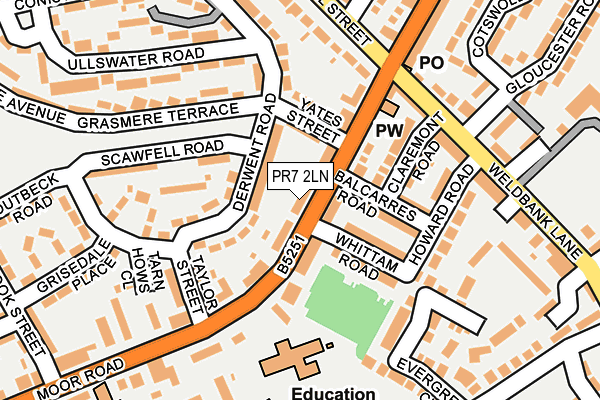 PR7 2LN map - OS OpenMap – Local (Ordnance Survey)