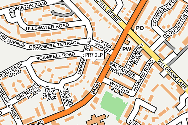 PR7 2LP map - OS OpenMap – Local (Ordnance Survey)