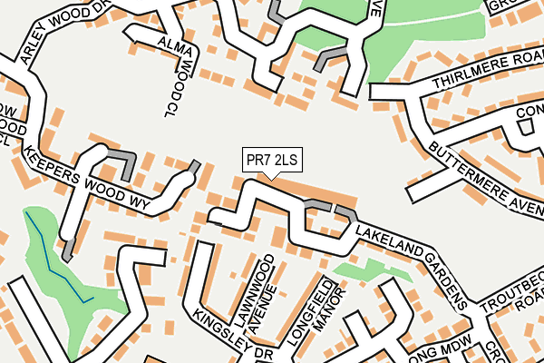 PR7 2LS map - OS OpenMap – Local (Ordnance Survey)