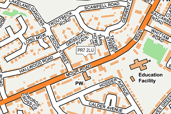 PR7 2LU map - OS OpenMap – Local (Ordnance Survey)