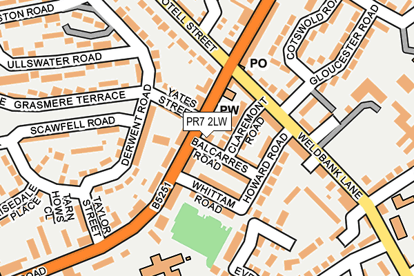 PR7 2LW map - OS OpenMap – Local (Ordnance Survey)