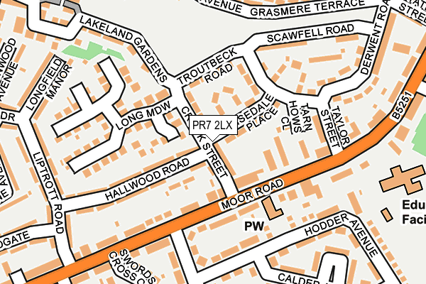 PR7 2LX map - OS OpenMap – Local (Ordnance Survey)