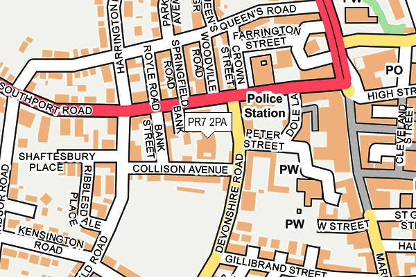 PR7 2PA map - OS OpenMap – Local (Ordnance Survey)