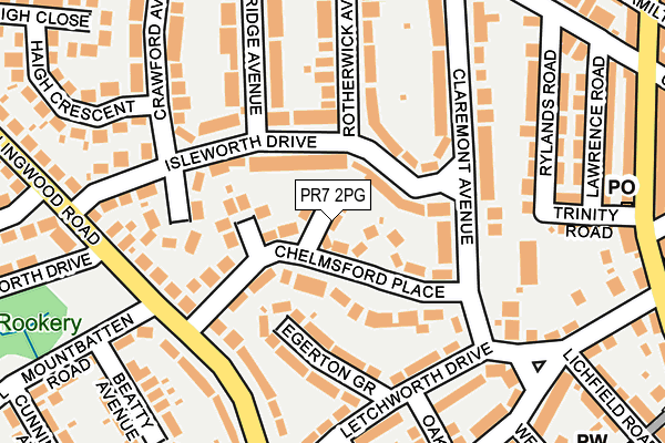 PR7 2PG map - OS OpenMap – Local (Ordnance Survey)