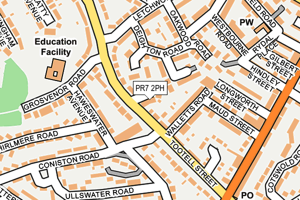 PR7 2PH map - OS OpenMap – Local (Ordnance Survey)