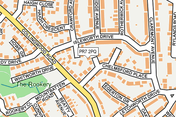 PR7 2PQ map - OS OpenMap – Local (Ordnance Survey)