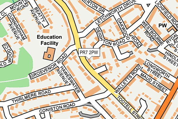 PR7 2PW map - OS OpenMap – Local (Ordnance Survey)