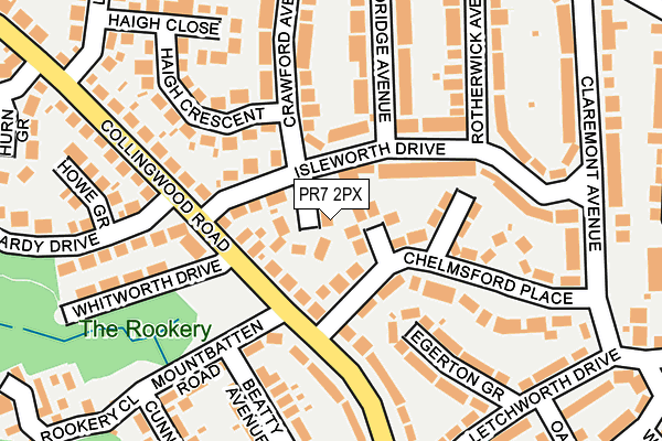 PR7 2PX map - OS OpenMap – Local (Ordnance Survey)