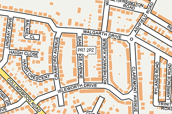PR7 2PZ map - OS OpenMap – Local (Ordnance Survey)