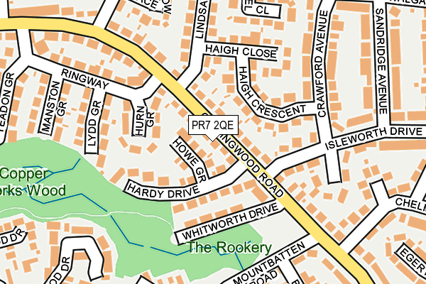 PR7 2QE map - OS OpenMap – Local (Ordnance Survey)