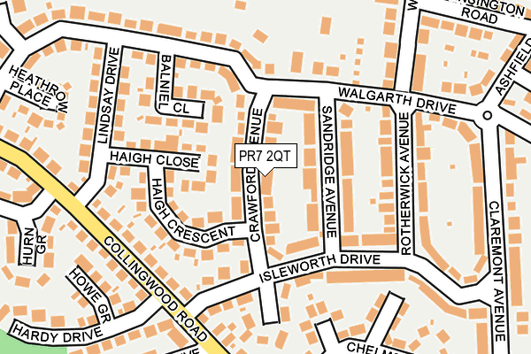 PR7 2QT map - OS OpenMap – Local (Ordnance Survey)