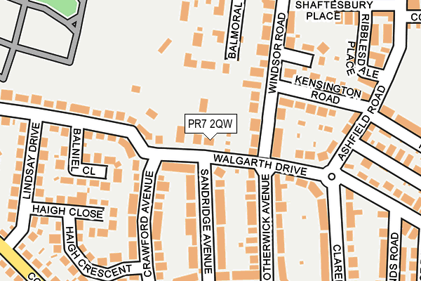 PR7 2QW map - OS OpenMap – Local (Ordnance Survey)