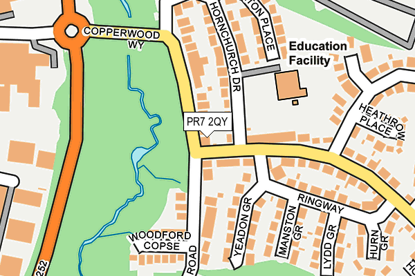 PR7 2QY map - OS OpenMap – Local (Ordnance Survey)