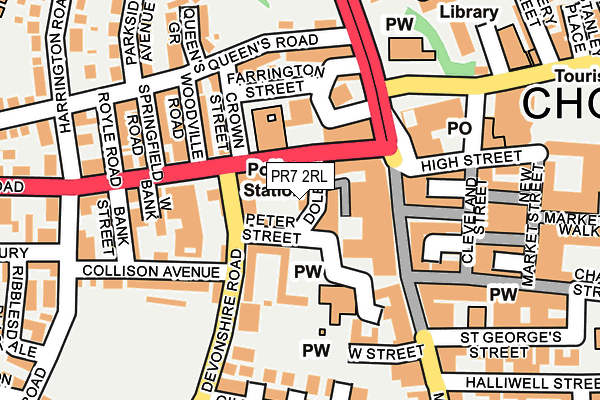 PR7 2RL map - OS OpenMap – Local (Ordnance Survey)
