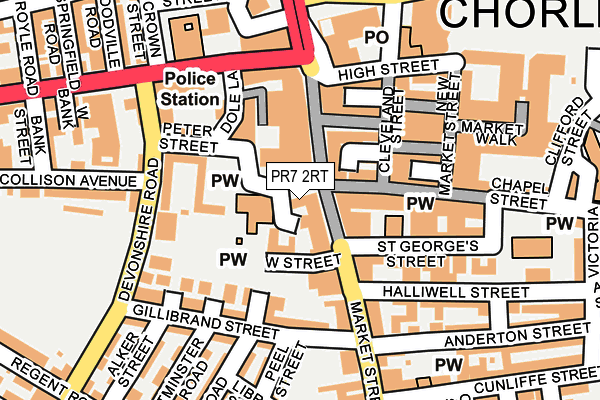 PR7 2RT map - OS OpenMap – Local (Ordnance Survey)