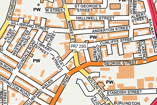 PR7 2SG map - OS OpenMap – Local (Ordnance Survey)