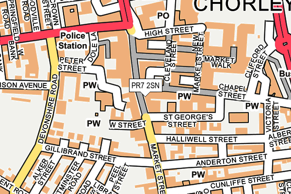 PR7 2SN map - OS OpenMap – Local (Ordnance Survey)