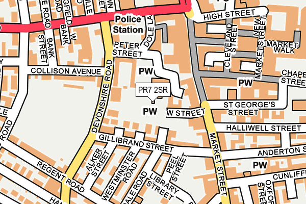PR7 2SR map - OS OpenMap – Local (Ordnance Survey)