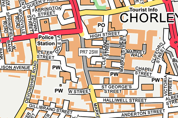 PR7 2SW map - OS OpenMap – Local (Ordnance Survey)